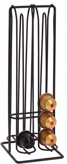 FORGEVIO Black Wireframe Metal Tower Coffee Pod Holder for 32 Nespresso Capsules – 1