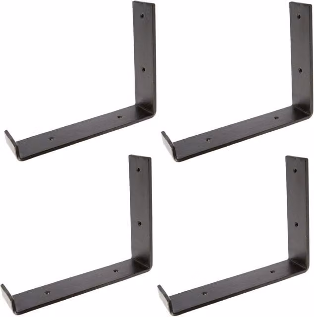 Hammer and Tongs Black Iron Scaffold Board Shelf Brackets, Pack of 4, Diameter: 23.5 cm