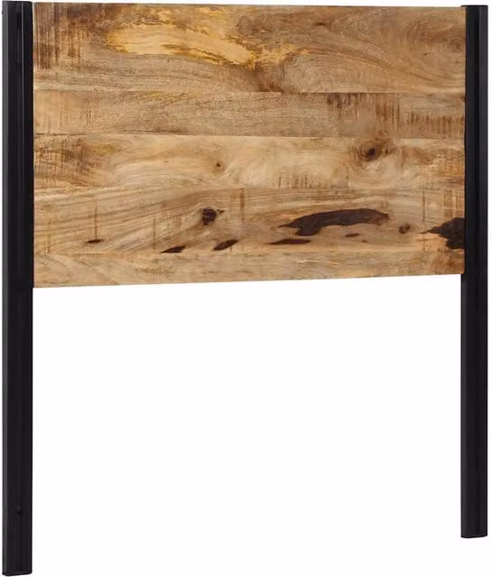 Berkfield Home Industrial Headboard in Brown Mango Wood and Iron, Width: 100 cm
