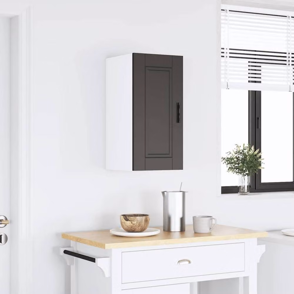 Berkfield Home Porto Black Wall Mounted Kitchen Cabinet in Matt Engineered Wood W/D/H: 60.0 x 25.0 x 31.0 cm – 3