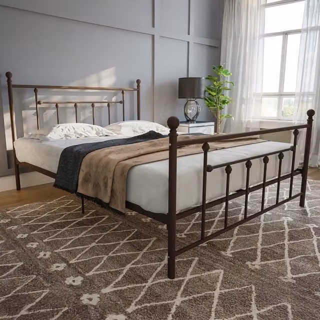 Dorel Home Manila Metal Bed in Bronze, W/D/H: 140 x 200 cm