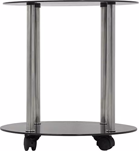 AVF T62 Living Room Occasional Table with 2 Shelves, Black Glass and Chrome Legs – 3