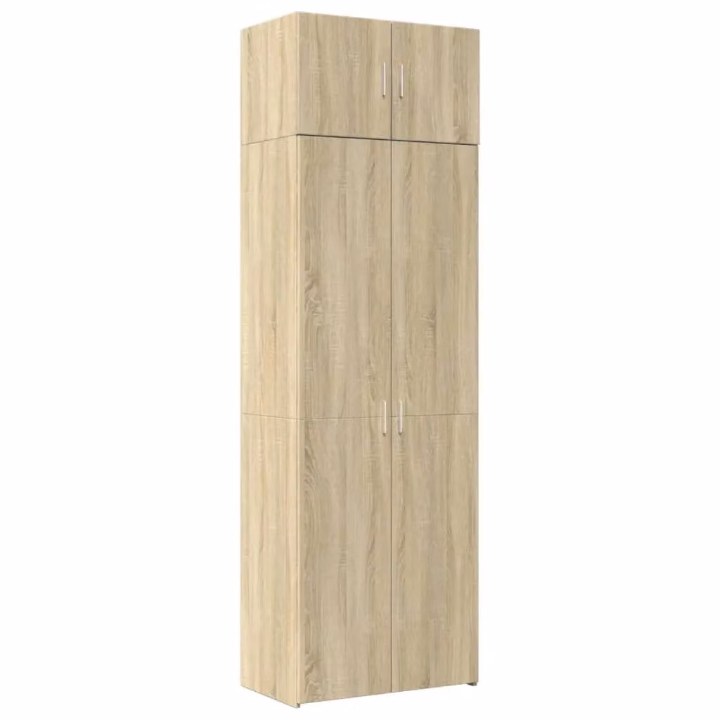 Berkfield Home Freestanding Storage Cabinet in Sonoma Oak Brown, W/D/H: 70 x 42.5 x 225 cm
