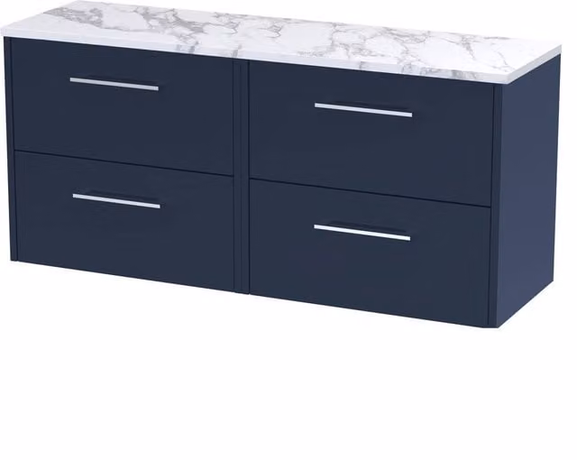 Balterley Winshill 4 Drawer Wall Hung Vanity Unit, Blue, W: 120 cm