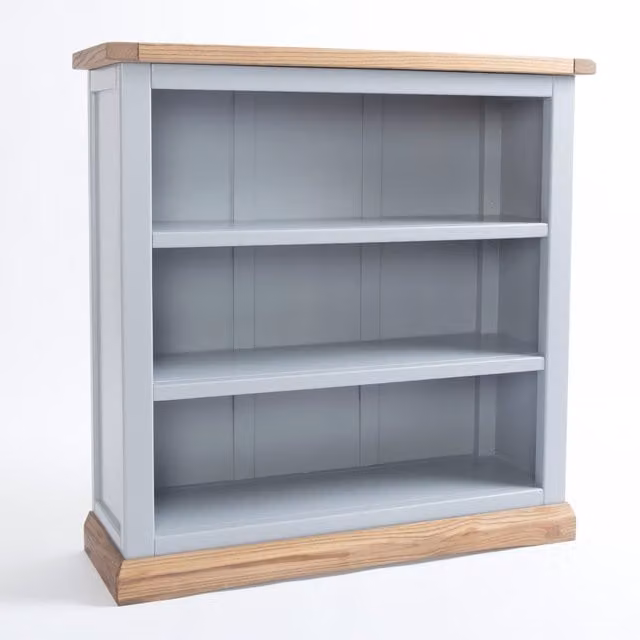 Cabinet Bits Biccari Grey Modern Wood Bookcase with Back Panel, Width: 90 cm
