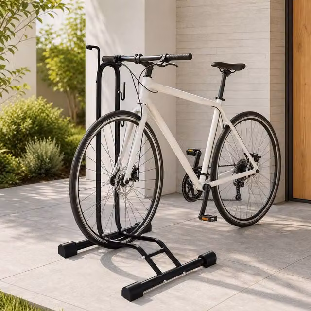 STILVORA Bike Stand with Adjustable Hooks, Black, W/D/H: 118.0 x 45.0 x 44.0 cm – 1