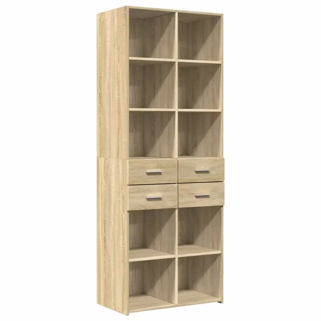 Berkfield Home Sonoma Oak Highboard in Brown, W/D/H: 70 x 42.5 x 185 cm – 2