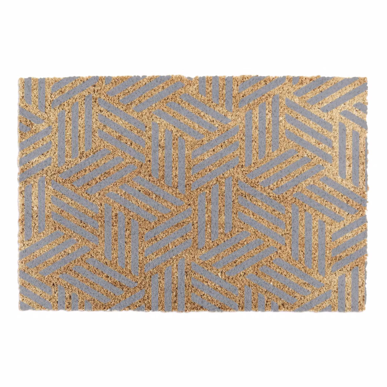 Artsy Mats Grey Geometric Lines Pattern Coir Doormat, W: 60 cm, D: 40 cm – 4