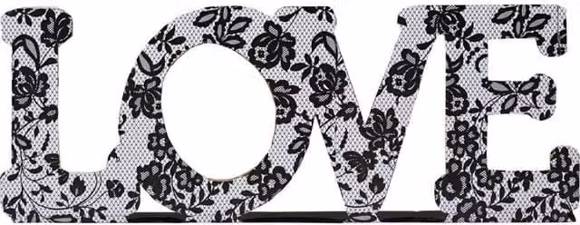 KDMD Love Shelf Display Sign 3 Pack in Black