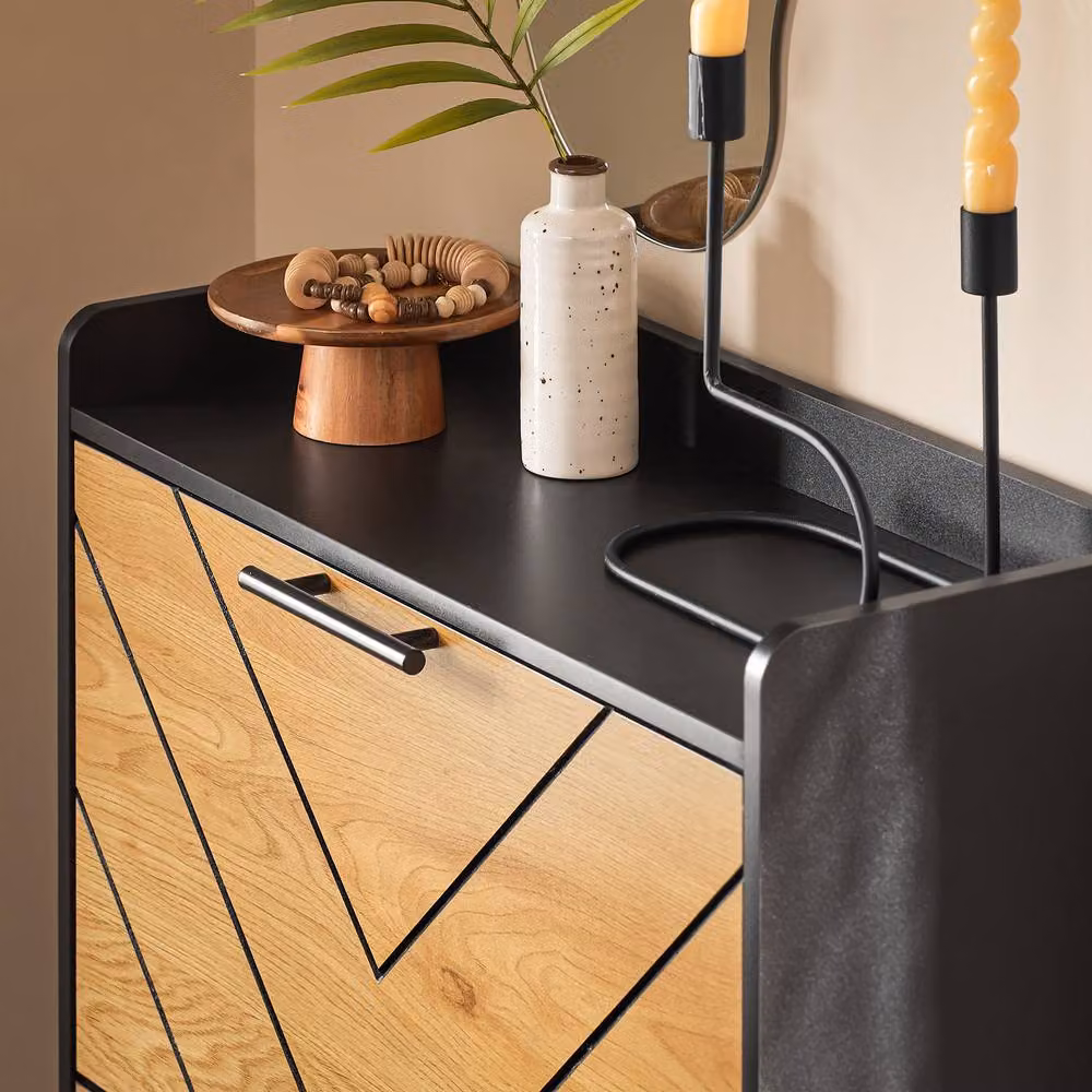 SoBuy Modern 6-Tier Shoe Cabinet with Tilting Compartments in Black or Brown – 4