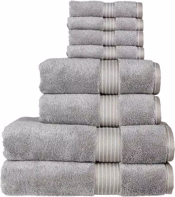 CHRISTY Supreme Hygro Luxury 8 Piece Supima Cotton Towel Set in Silver – 1