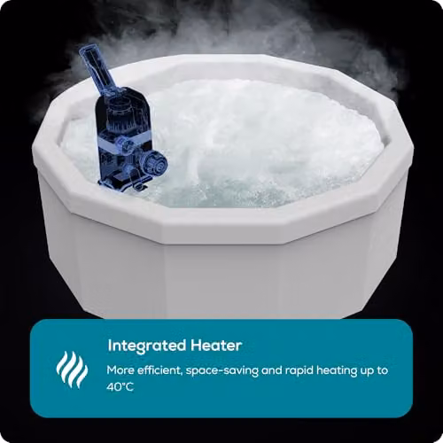 Lay-Z-Spa Carrara Grey Inflatable Round Hot Tub for 4-6 People with Wifi App Control – 2