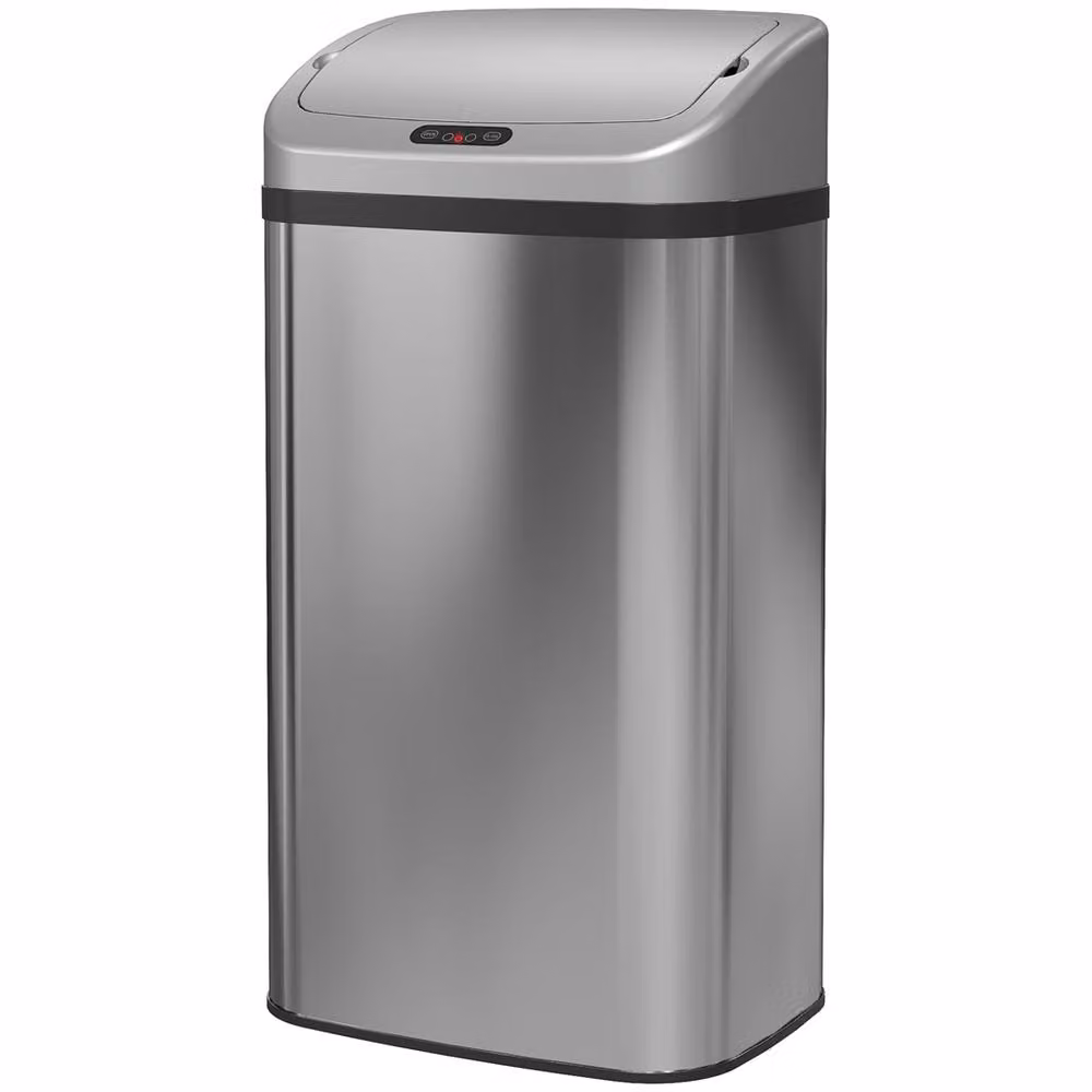 Nordara Silver Automatic Sensor Bin 48L Galvanised Steel Rubbish Bin – 2