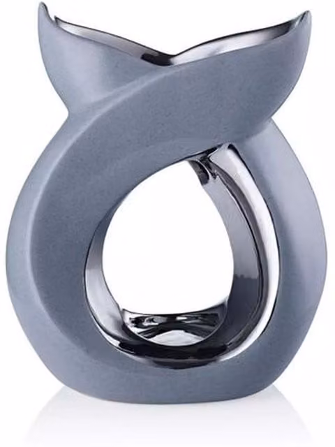 Kingsbury Gifts Ava May Cross Over Ceramic Tealight Burner in Grey