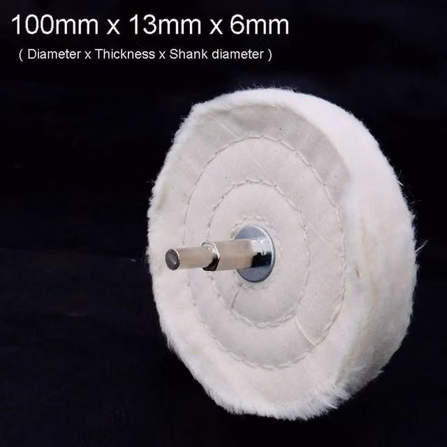 NESTLUNE 2-Piece White Stitched Cotton Buffing and Polishing Wheel Mop Drill Kit for Metal, Paint and Wood – 1