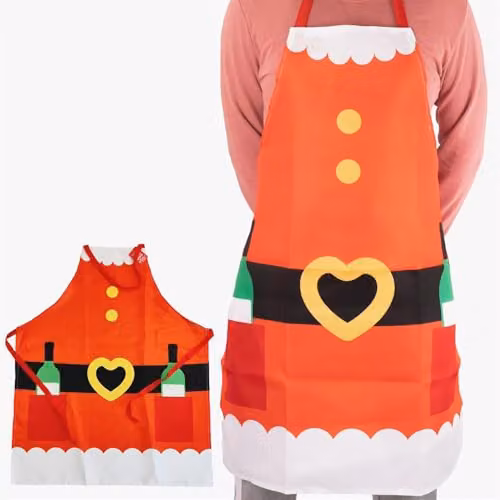 Shatchi Santa Christmas Apron in Red, W 70 cm x H 85 cm – 2