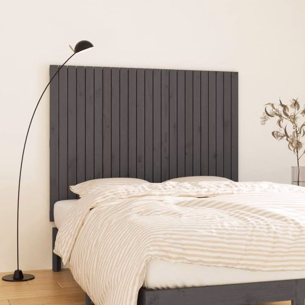 Berkfield Home Grey Rustic Solid Pine Wall Mount Headboard W: 146.5 cm, D: 3 cm, H: 110 cm – 2