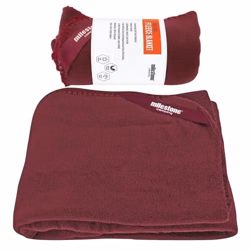 Milestone Camping Thermal Fleece Blanket in Burgundy, W/D/H: 120 x 150 cm – 1