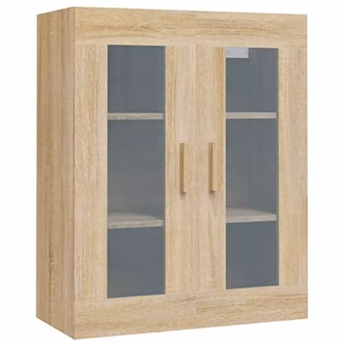 vidaXL Hanging Wall Cabinet in Sonoma Oak, Brown, W: 69.5 cm, D: 34.0 cm, H: 90.0 cm