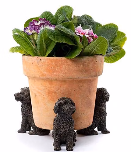 Jardinopia Cockapoo Animal Plant Pot Feet, Set of 3, Bronze, W: 8 cm, D: 5.5 cm, H: 10 cm