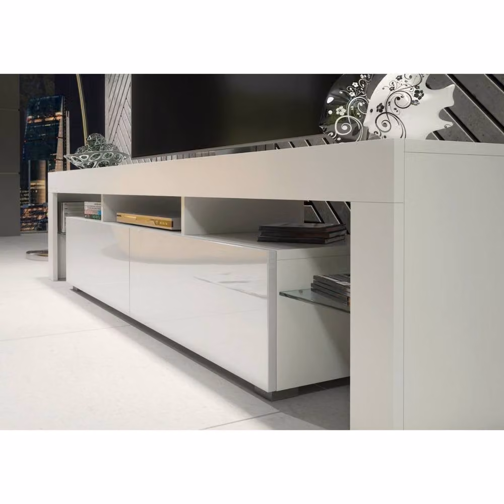 Creative Furniture Nova TV Unit, White with Glossy Doors, W/D/H: 200 x 45 x 35 cm – 3