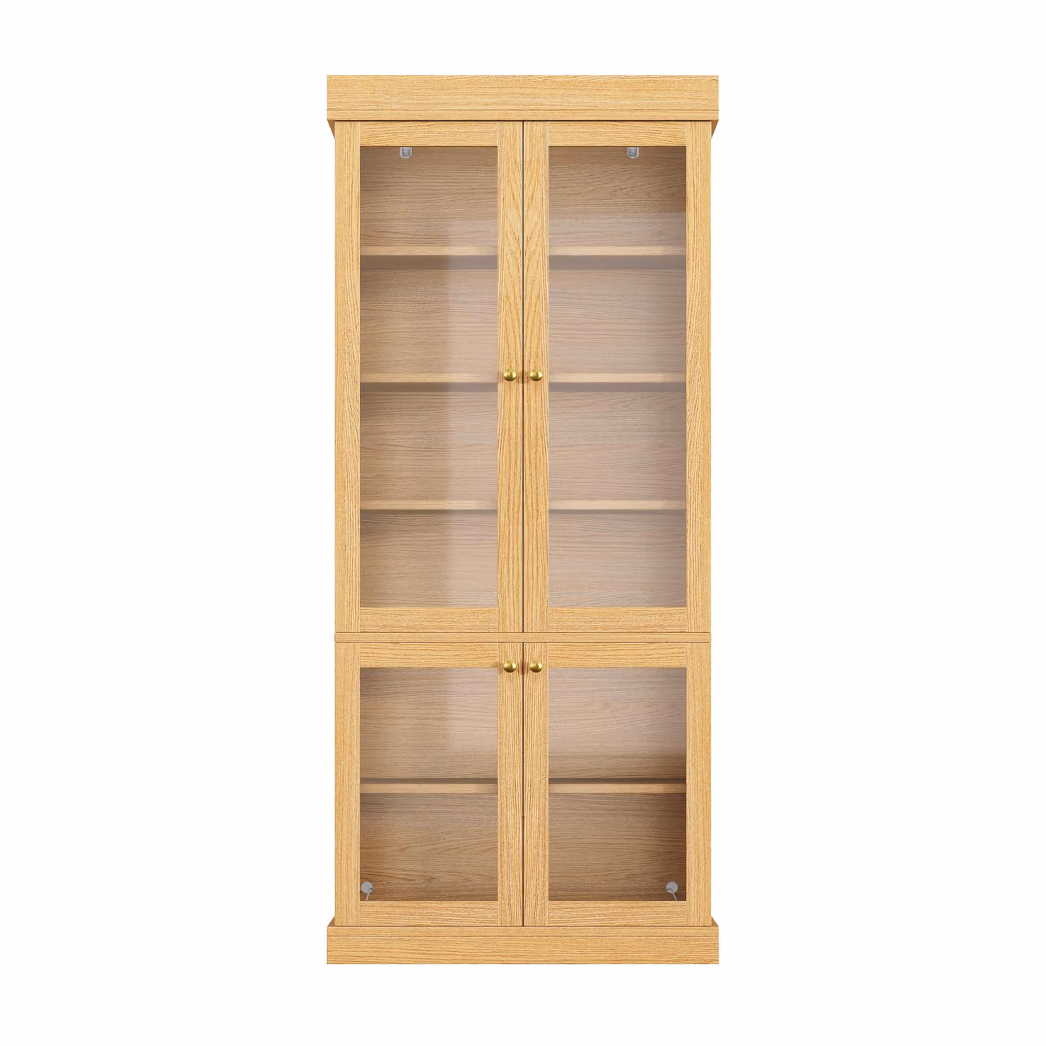 Aosom UK Industrial Modern Display Cabinet with Glass Doors, Integrated Lighting and Internal Shelves, Brown, W/D/H: 40 x 40 x 180 cm – 2