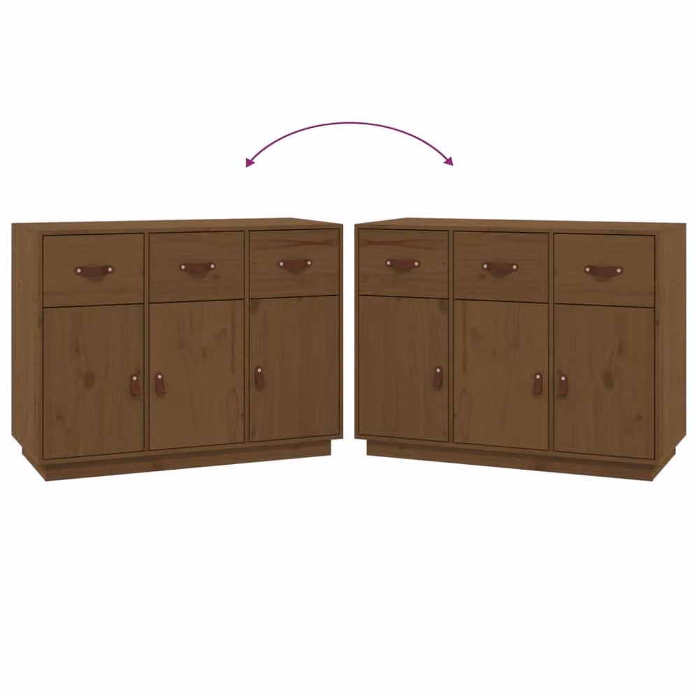 Berkfield Home Sideboard in Honey Brown Solid Pine, W/D/H: 100 x 40 x 75 cm – 4