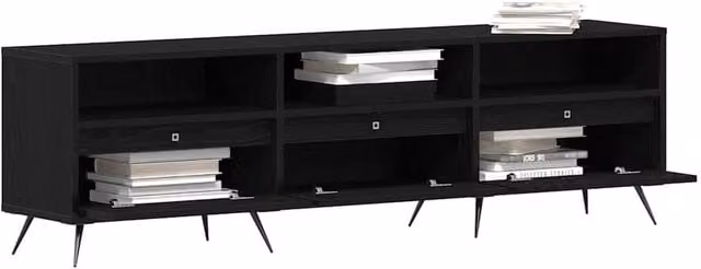 Berkfield Home Black TV Cabinet in Engineered Wood W/D/H: 150 x 44.5 x 44.5 cm – 1