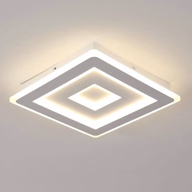 Goeco Modern Square LED Ceiling Light, 52 W, 4500 K, White, W: 40 cm – 1