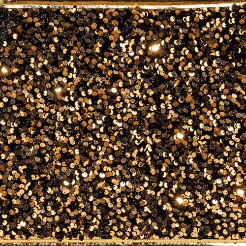 Shatchi Gold Sequin Christmas Tree Skirt, Diameter: 68.07 cm – 3