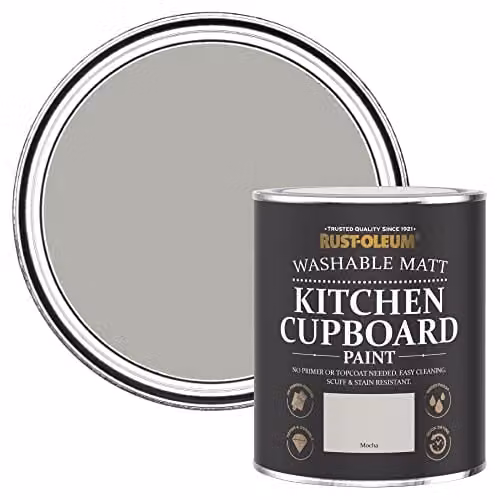 Rust-Oleum Water Based Kitchen Cupboard Paint in Matt Grey/Brown Finish, 0.75 l