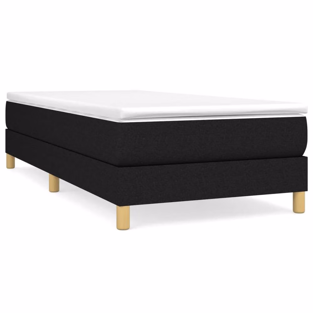 Berkfield Home Upholstered Single Box Spring Bed Frame in Black, W/D/H: 90 x 190 cm – 2