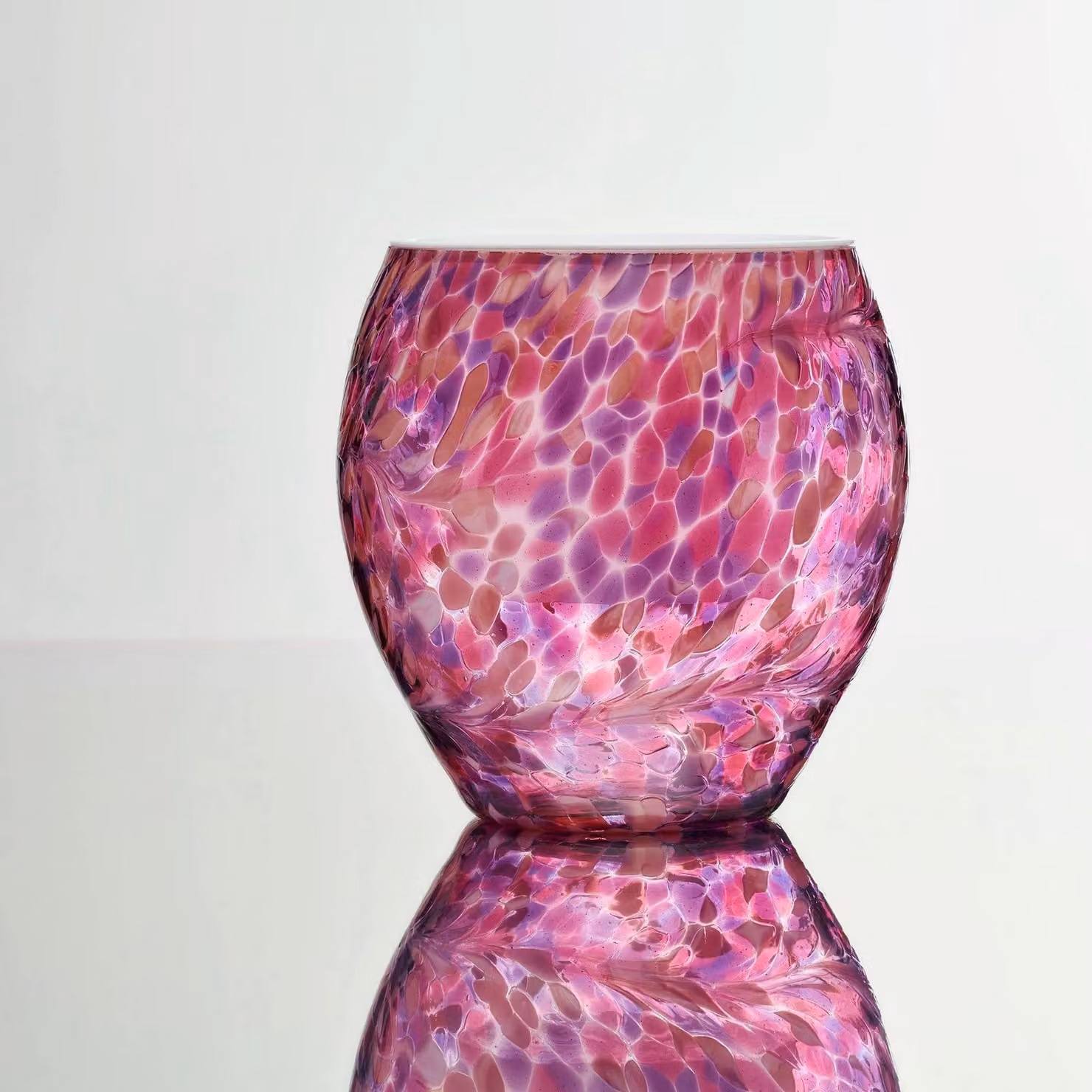 Sienna Glass Abstract Self Watering Tabletop Plant Pot in Pink and Purple – 2