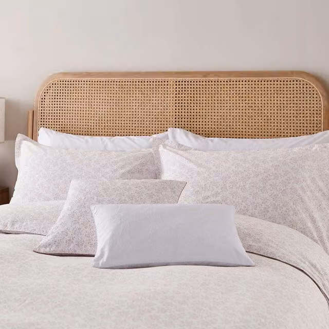 Murmur Mae Floral Cotton Percale Duvet Cover and Pillowcase Set, Pink, W/D/H: 200 x 200 cm