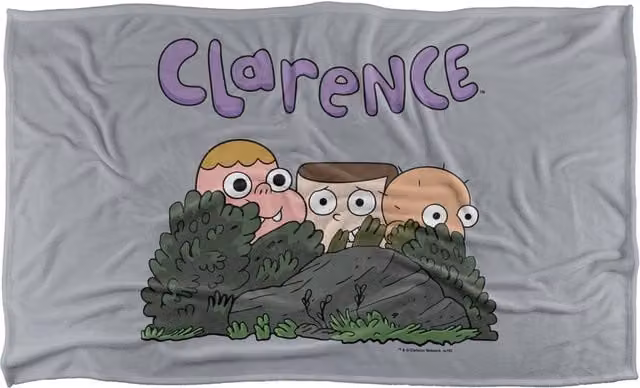 Cartoon Network Clarence Gang Silky Touch Super Soft Fluffy Polyester Throw Blanket in Multicolour and Grey, Large – 1