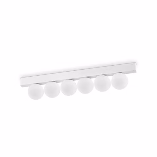 Ideal Lux Ping Pong 6 Light Globe Ceiling Light in White with 1500Lm and 3000K Warm White Light