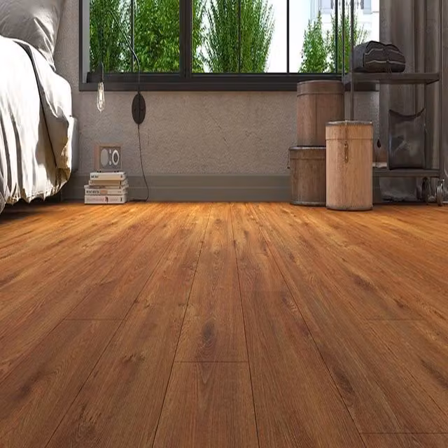 AGT EfftPre Wood Effect Click Laminate Flooring Plank in Dark Brown