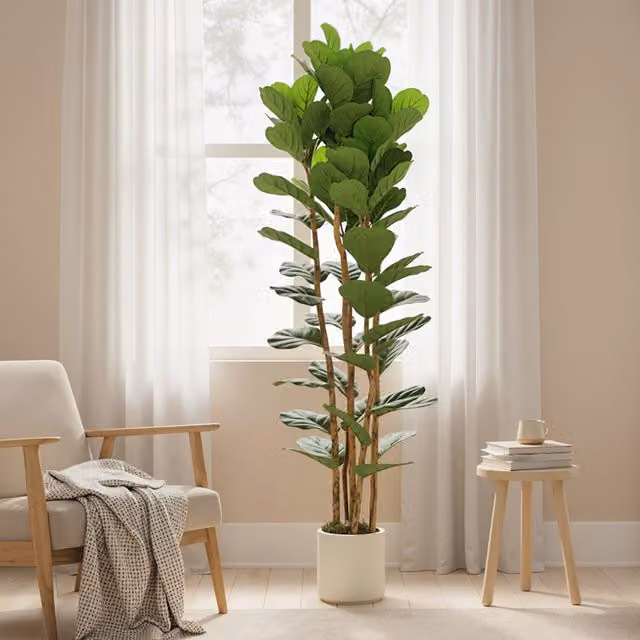 HOMCOM 180cm Artificial Fiddle Leaf Fig Tree in Green