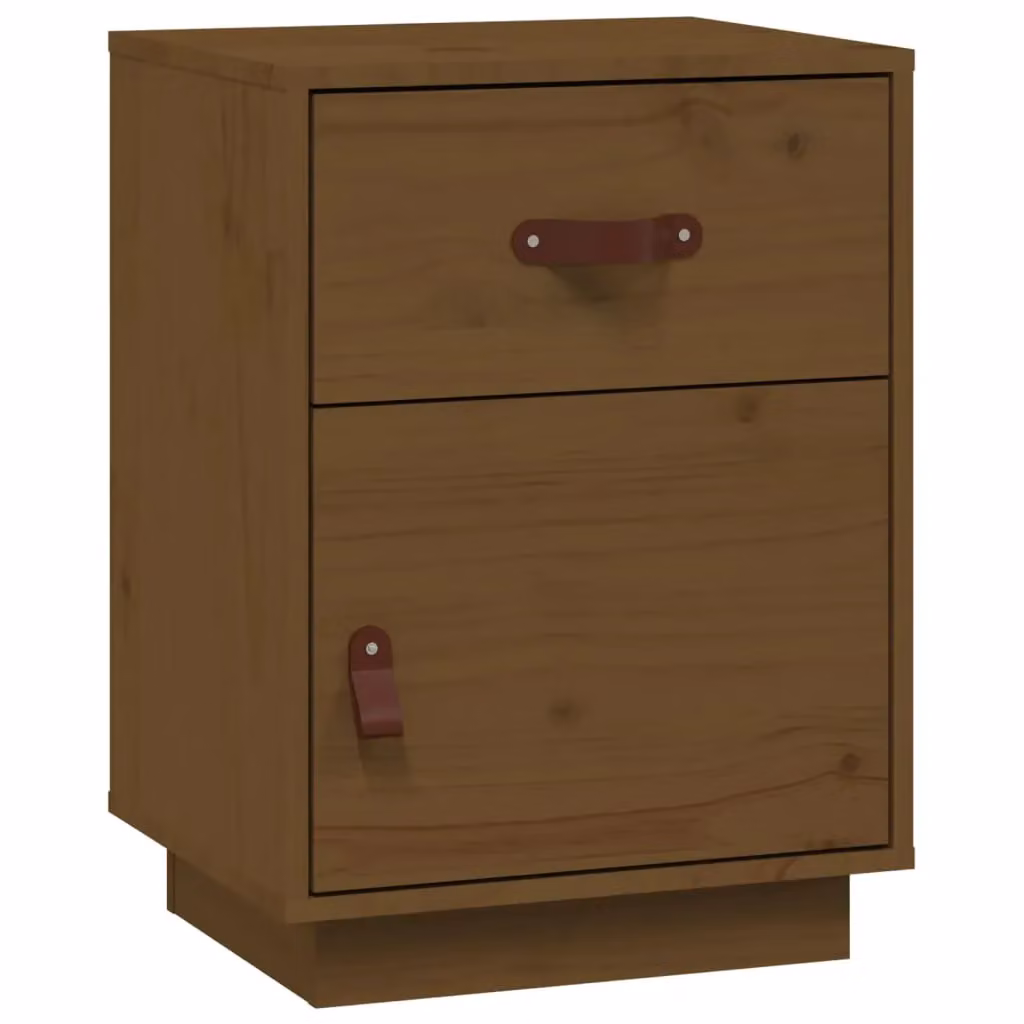 Berkfield Home Rustic Solid Wood Pine Bedside Cabinet in Honey Brown, W/D/H: 40 x 34 x 55 cm – 2