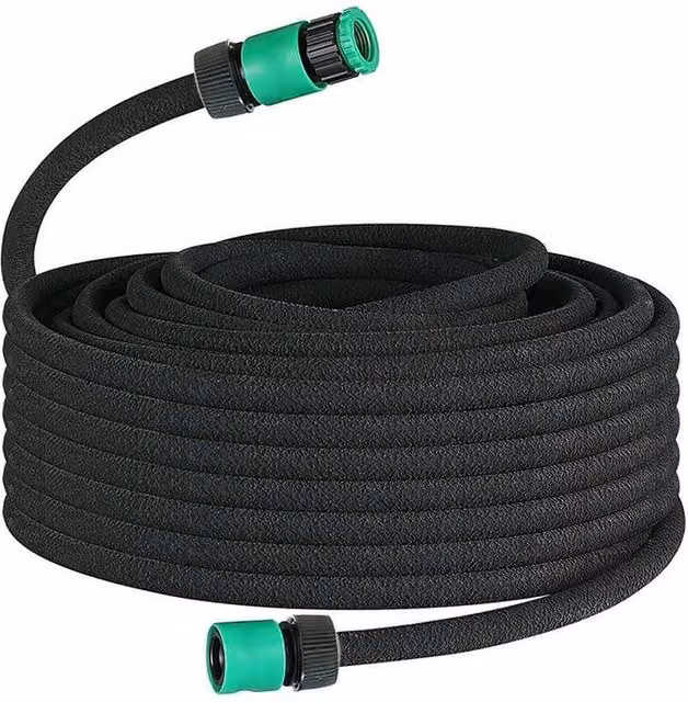 VOGREX 30m Water Saving Soaker Hose Drip Irrigation Kit, Black, 1/2 inch – 1