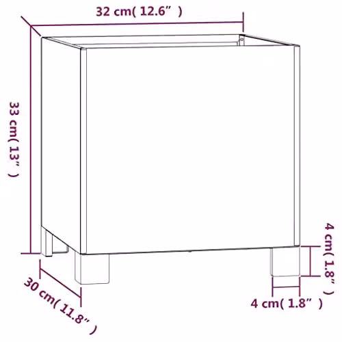 vidaXL Rusty Corten Steel Planter with Legs, Brown, W/D/H: 30 x 30 x 30 cm – 4