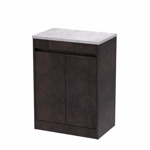 Balterley Modern 2 Door Freestanding Bathroom Vanity Unit with Soft Close Doors and Internal Shelves, Grey, W: 60 cm, D: 39.5 cm, H: 83.5 cm – 3