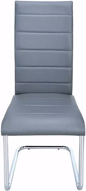 Kelvenix 4 Modern High Back Faux Leather Dining Chairs in Grey with Cantilever Metal Base – 1