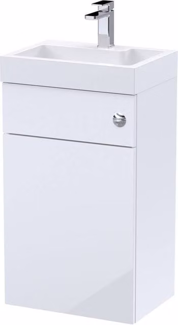 Balterley Modern Glossy White 500mm Basin with Freestanding WC Unit