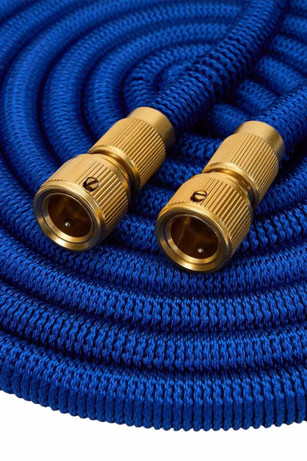 Living and Home Expandable Garden Hose with Solid Brass Fittings in Blue, Size XL – 4