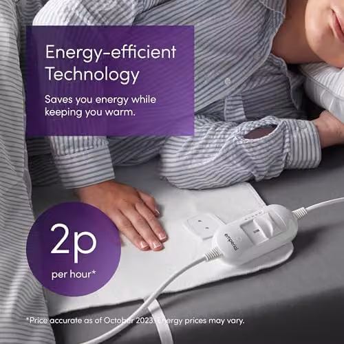 Emperial King Electric Heated Fitted Mattress Underblanket in White, W: 137 cm, D: 155 cm – 2
