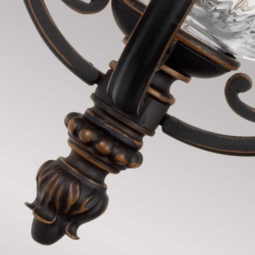 Netlighting Luverne Small Outdoor Wall Lantern in Rubbed Bronze and Brown with Transparent Glass, IP44, E27 – 3