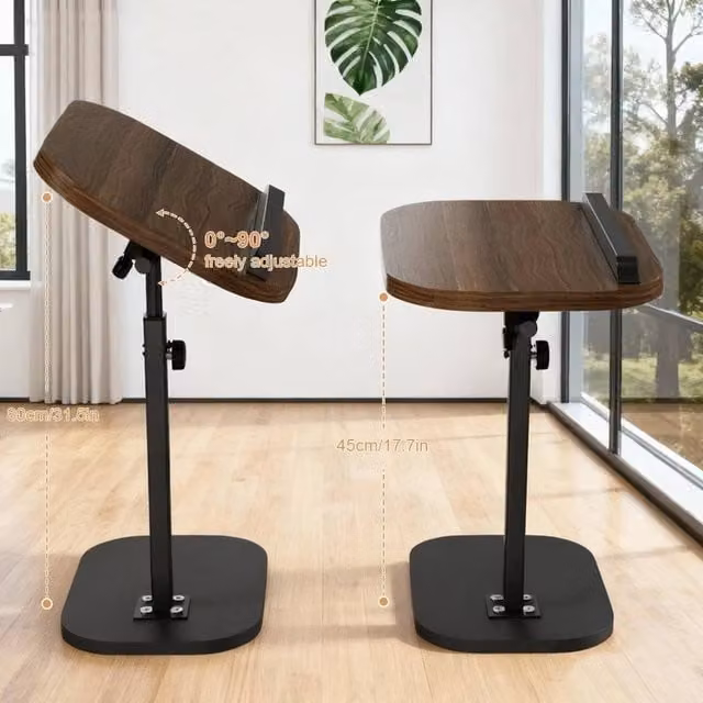 Hinsinc Adjustable C-Shape Laptop Sofa Side Table in Brown – 1