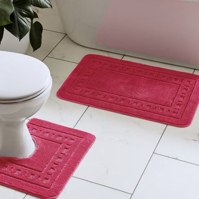 Catherine Lansfield Quick Dry Cotton Bath Mat in Pink