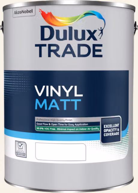 Dulux Trade Vinyl Matt Dispersion Paint in Fine Cream, 5 l – 2